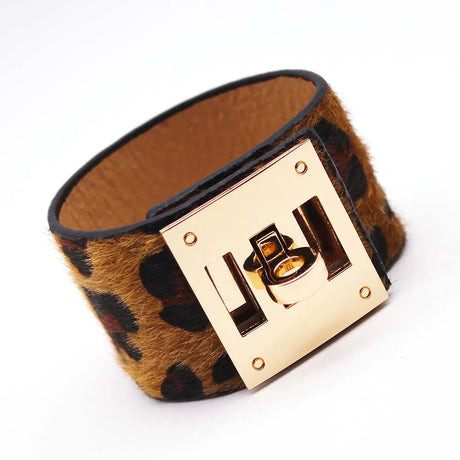 Leopard Wrap Leather Bracelet