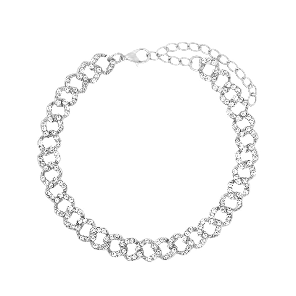 Chunky Rhinestone Cuban Bracelet