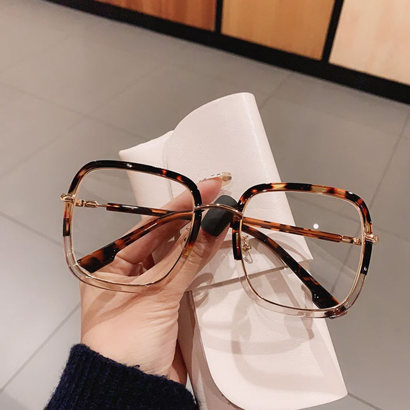 Elegant Clear Oversized Square Eyeglasses