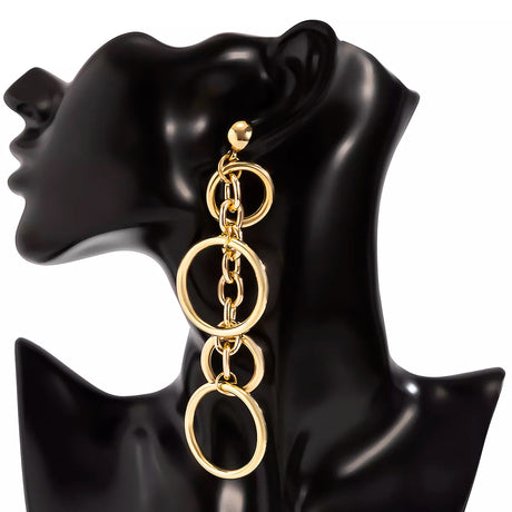 Punk Long Circle Drop Earring