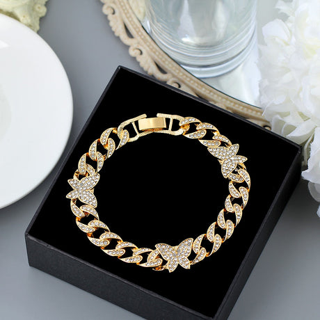 Chunky Rhinestone Cuban Bracelet