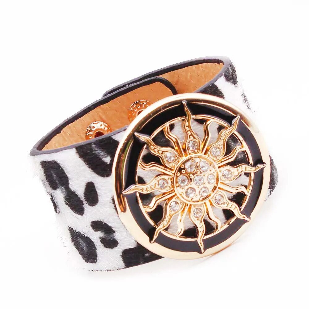 Leopard Wrap Leather Bracelet