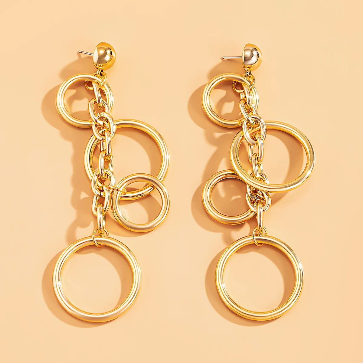Punk Long Circle Drop Earring