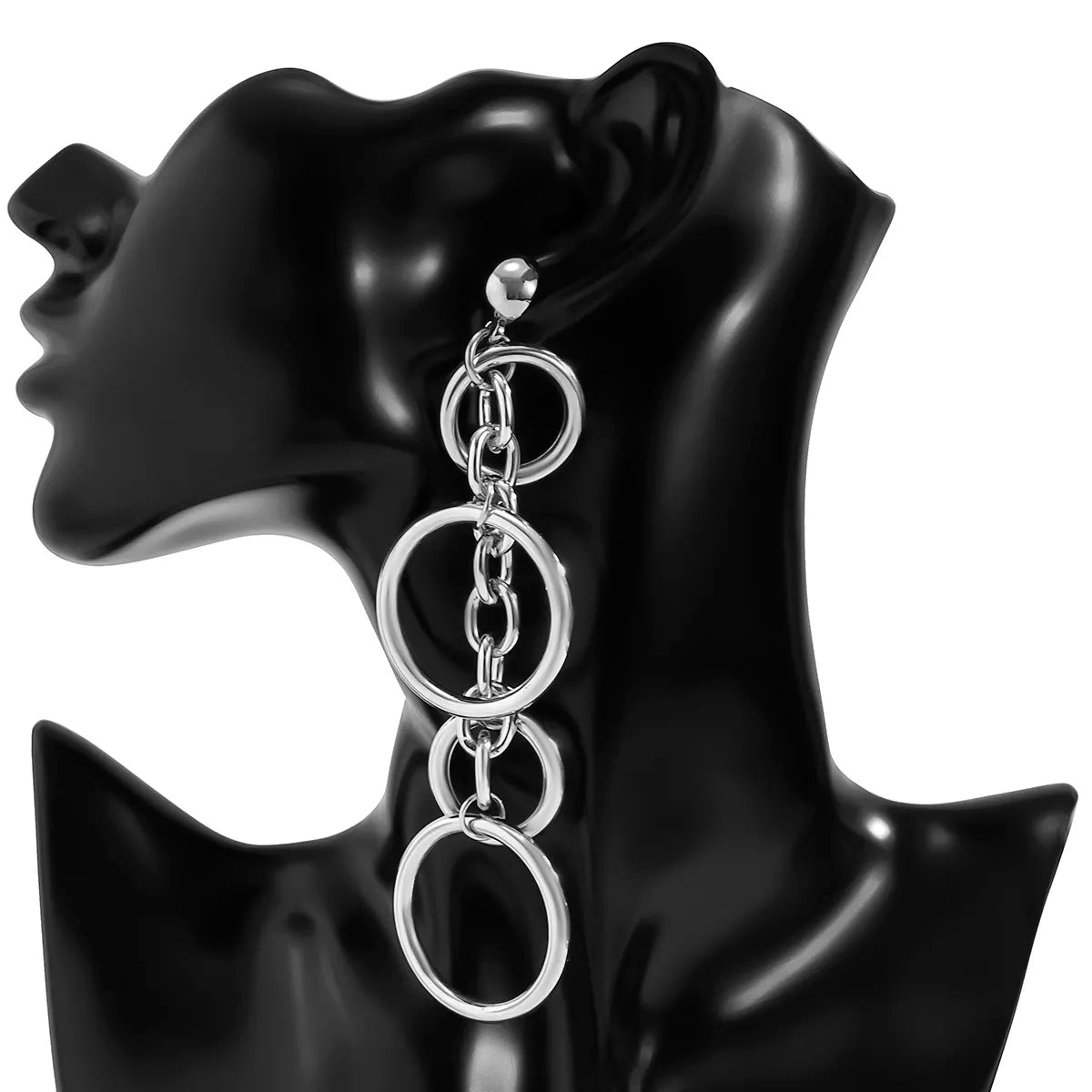 Punk Long Circle Drop Earring