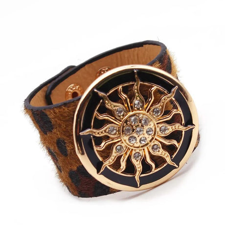 Leopard Wrap Leather Bracelet