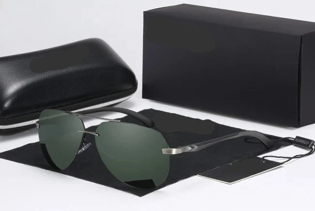 HD Polarized Aluminum Fashion Sunglasses Black