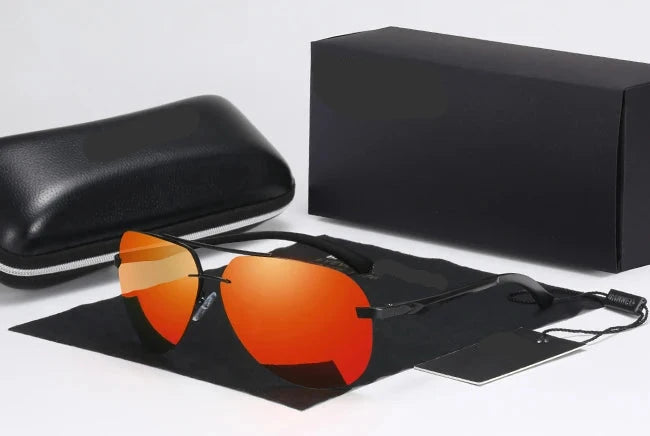 HD Polarized Aluminum Fashion Sunglasses Orange