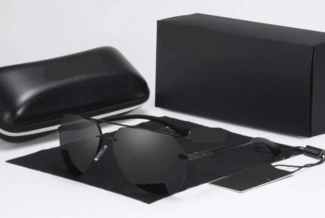 HD Polarized Aluminum Fashion Sunglasses Black