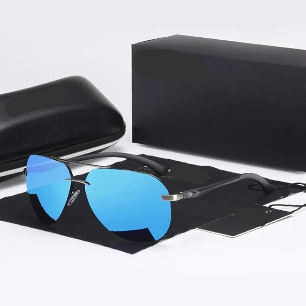 HD Polarized Aluminum Fashion Sunglasses Blue