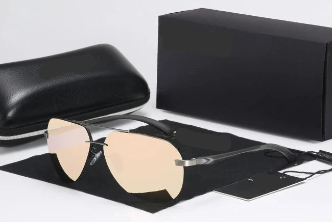 HD Polarized Aluminum Fashion Sunglasses Gold