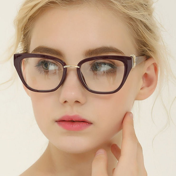 Rhinestone Cat Eye Optical Glasses