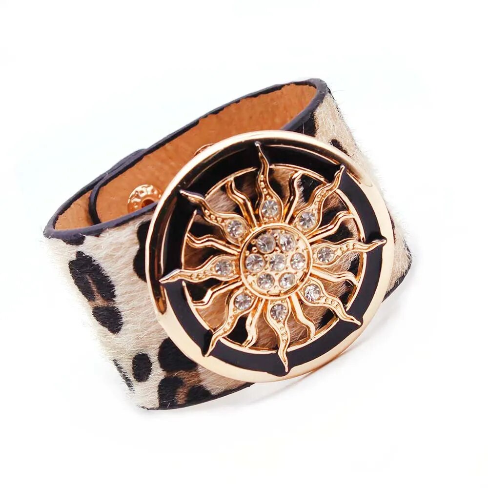 Leopard Wrap Leather Bracelet