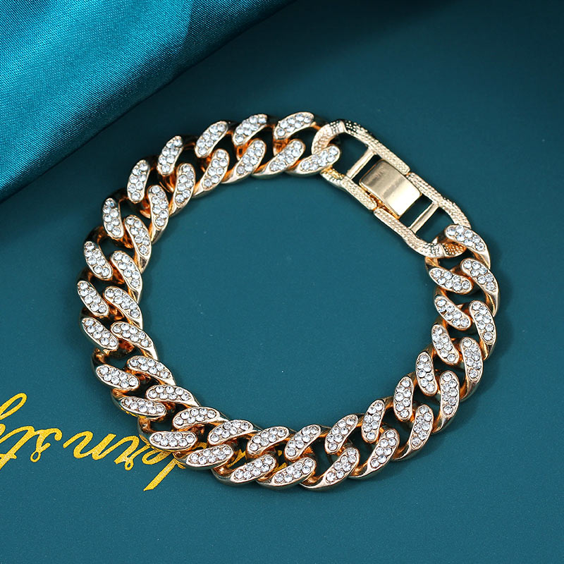 Chunky Rhinestone Cuban Bracelet