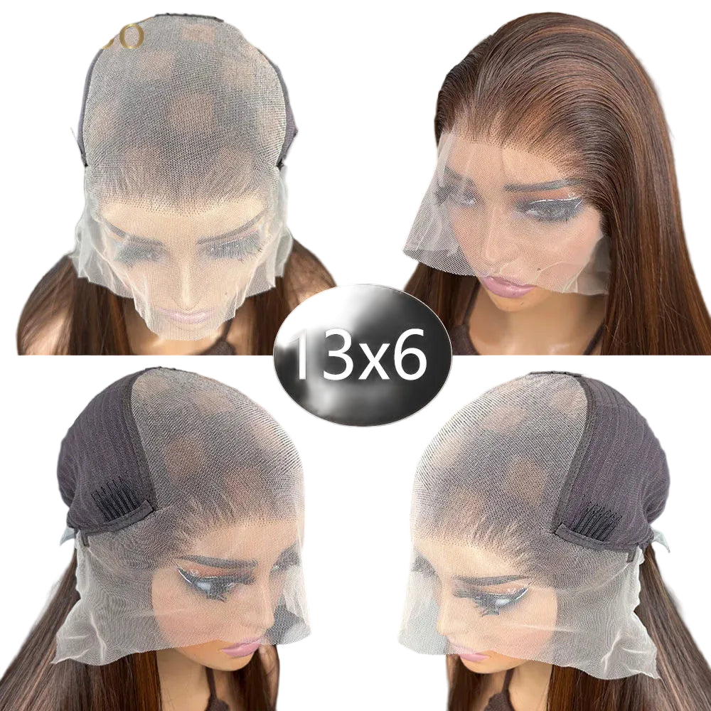 Half Hand Tied Wig Futura Straight Glueless Synthetic Lace Front Wigs