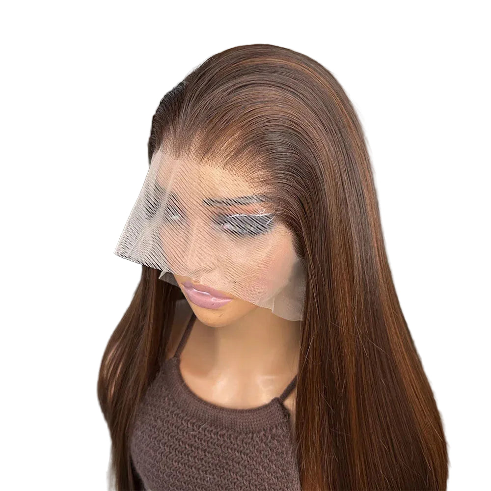 Half Hand Tied Wig Futura Straight Glueless Synthetic Lace Front Wigs