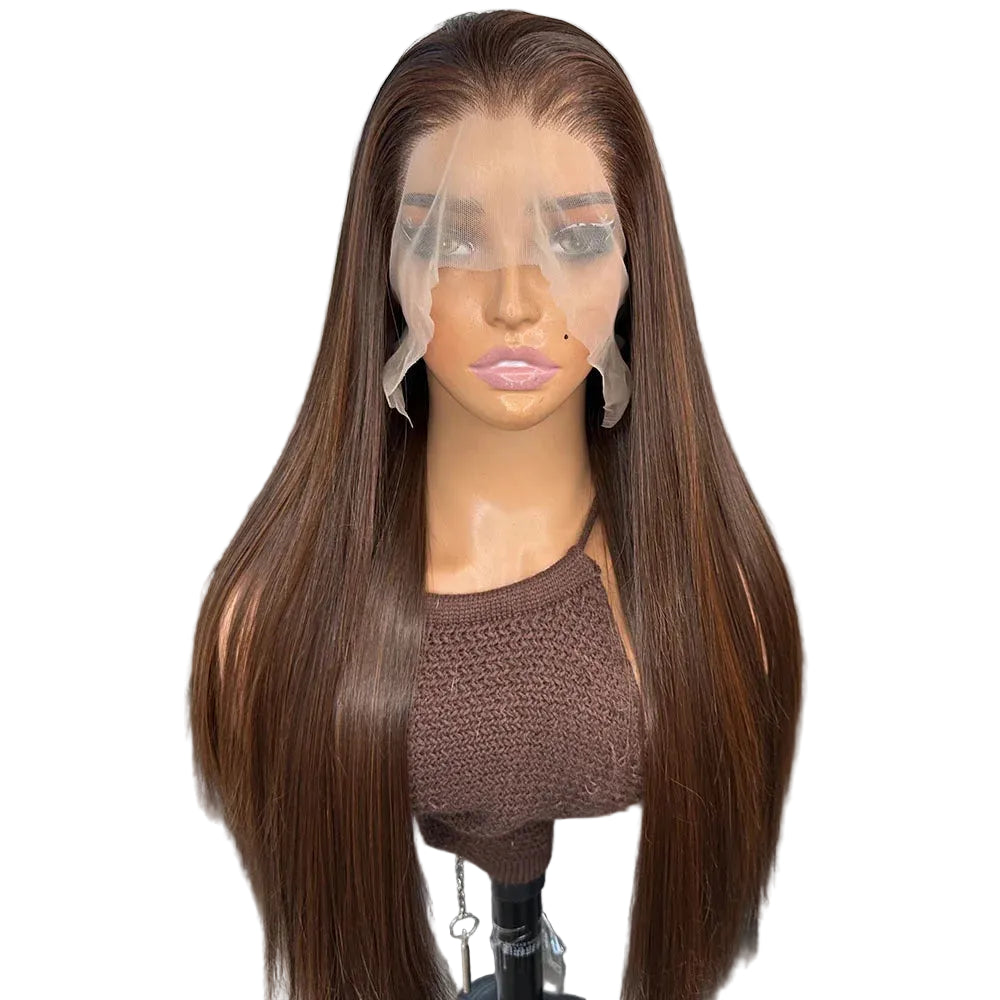 Half Hand Tied Wig Futura Straight Glueless Synthetic Lace Front Wigs