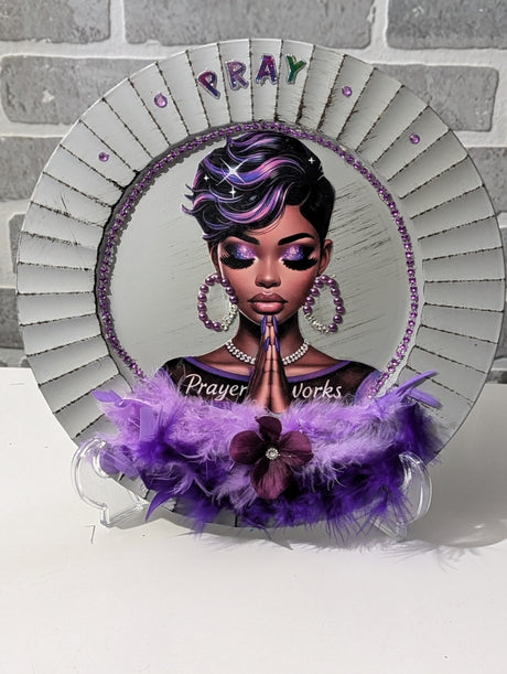 hand crafted purple charger plate