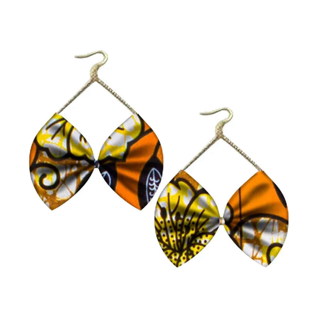 Ribbon style Handmade African Fabric Tassels Earrings