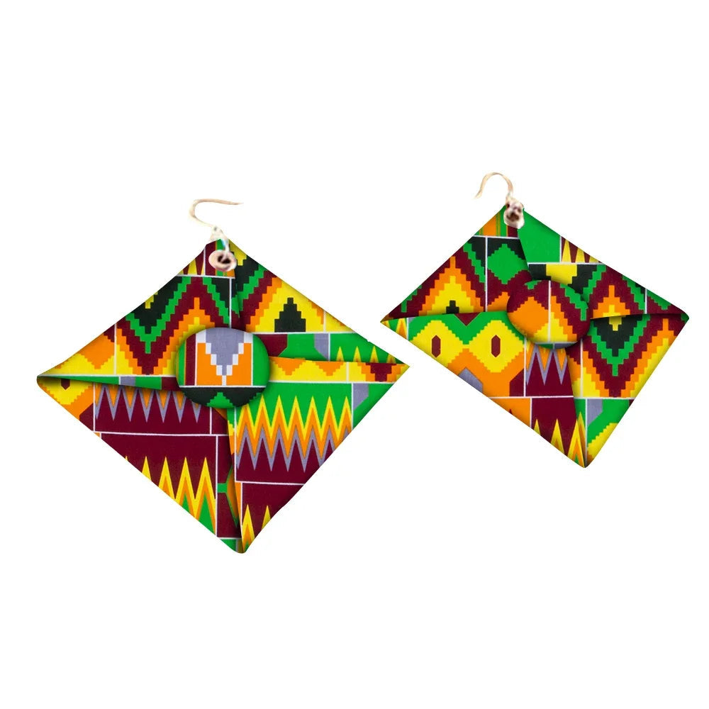 Handmade African Fabric Tassels Earrings