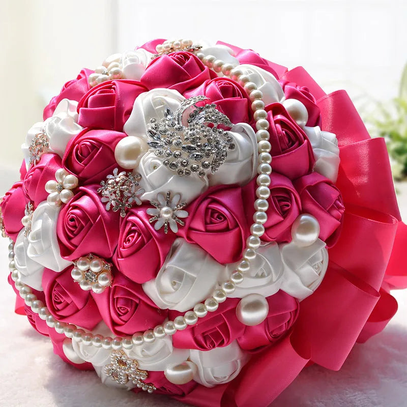 Pink Handmade Bridal Wedding Flowers Bouquet
