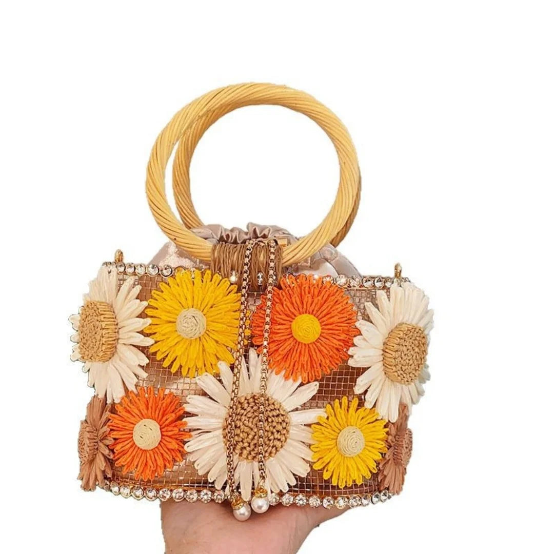 Handmade Flower Hand-Woven Celebrity Handbags