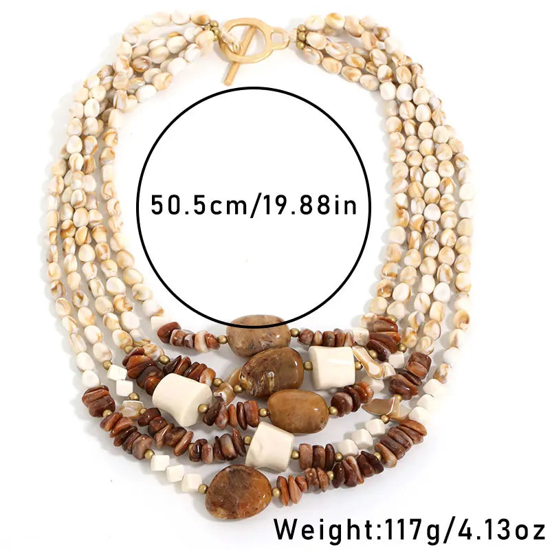 Size of Handmade Multi-layer Beads Exaggerated Necklace