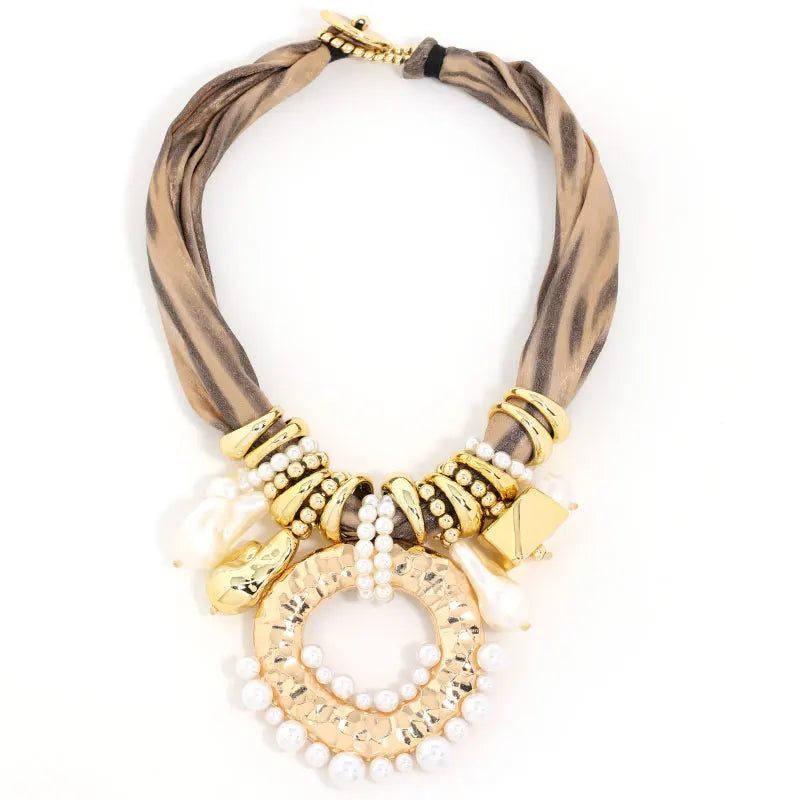 Brown Handmade Statement Boho Beads Necklace