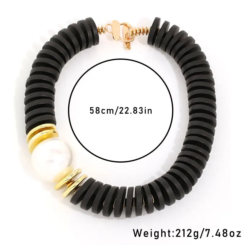 Size of Handmade Statement Retro Necklace Wood Beads Jewelry