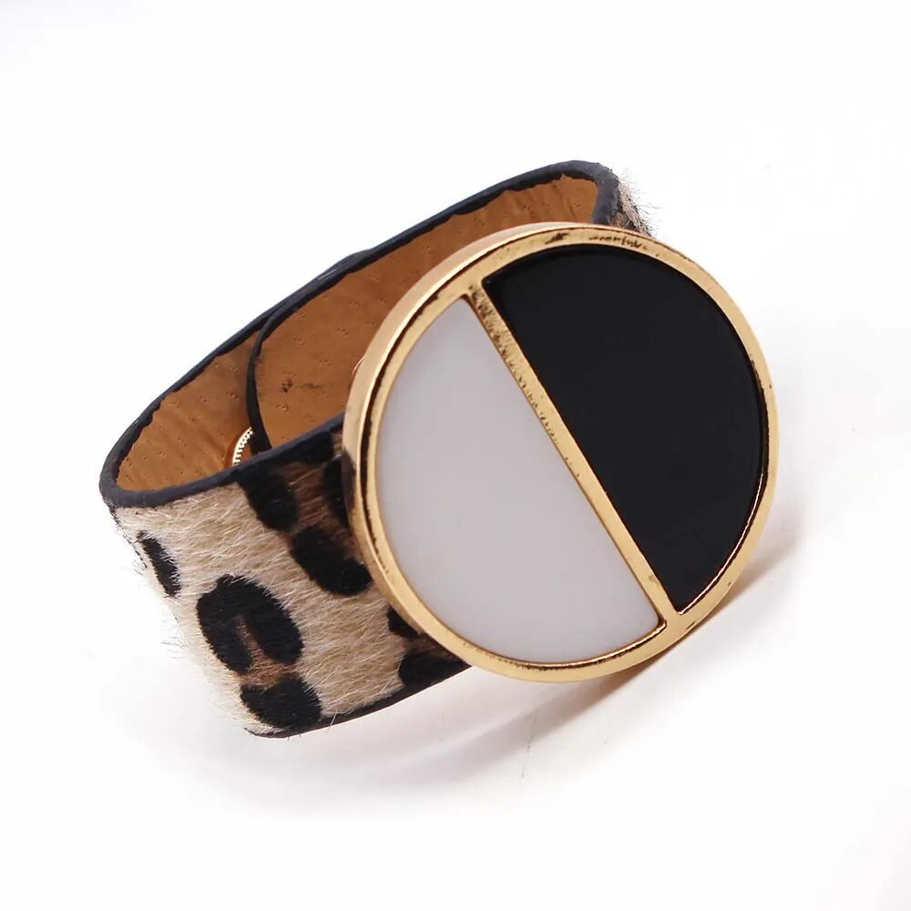Leopard Wrap Leather Bracelet