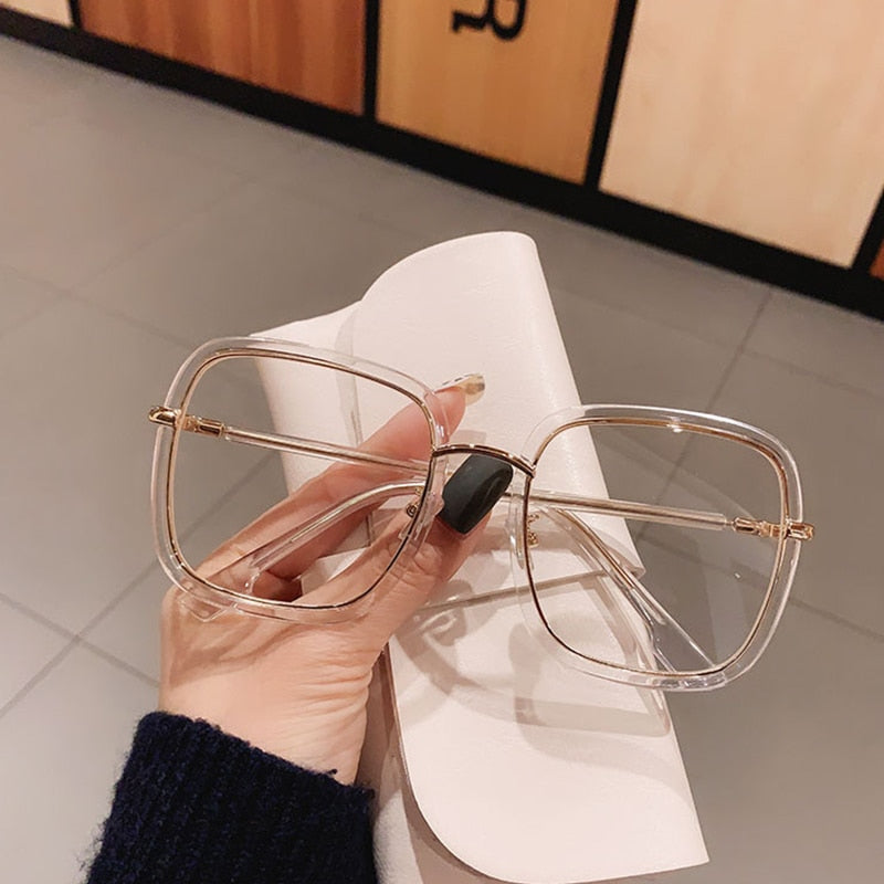 Elegant Clear Oversized Square Eyeglasses