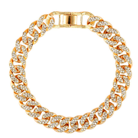 Chunky Rhinestone Cuban Bracelet