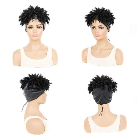 Headband Wigs Short Afro Kinky Curly black