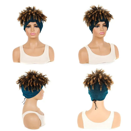 Headband Wigs Short Afro Kinky Curly black/ blonde