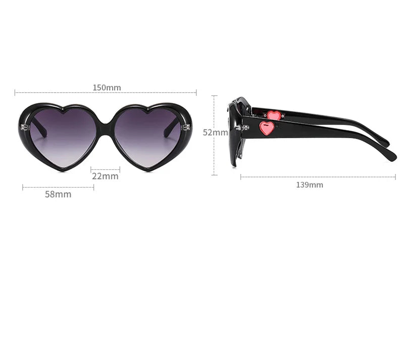 Size of Heart Shaped Oversized Multicolor Sunglasses