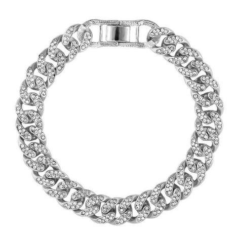 Chunky Rhinestone Cuban Bracelet