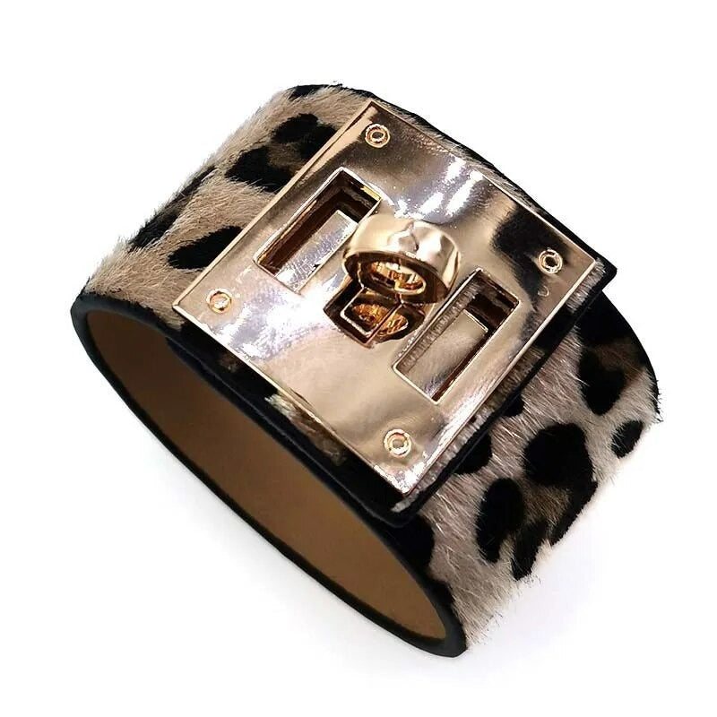 Leopard Wrap Leather Bracelet