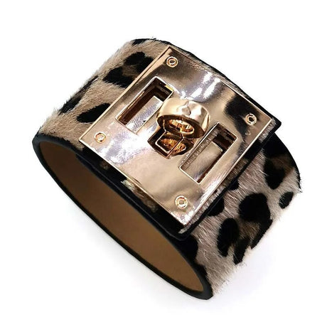 Leopard Wrap Leather Bracelet