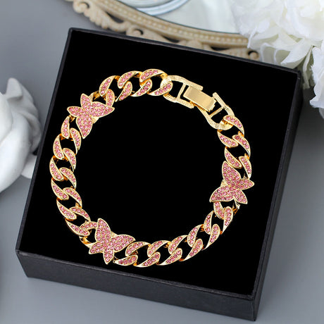Chunky Rhinestone Cuban Bracelet