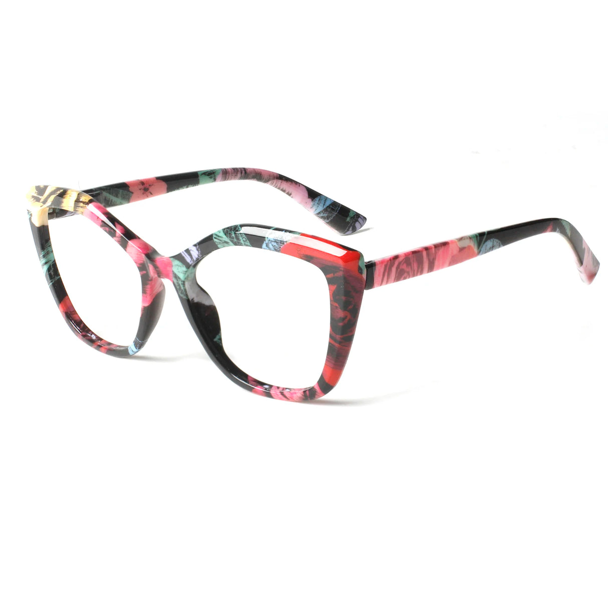 Floral High Quality Design Spring Hinge Eyeglasses