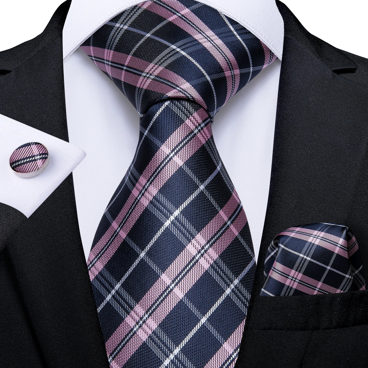 black pink stripe tie