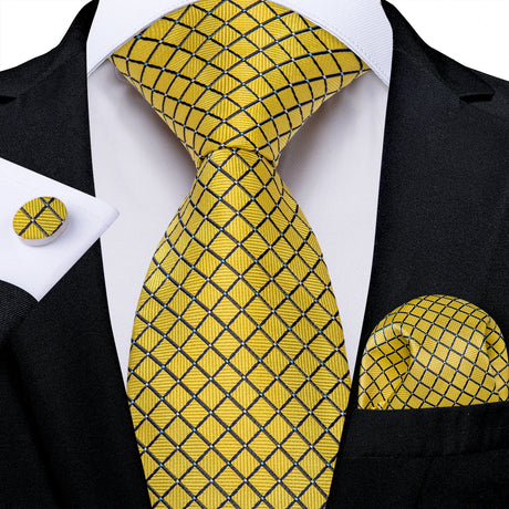 yellow geometric tie