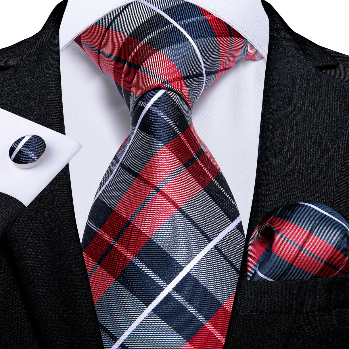 red blue gray stripe tie