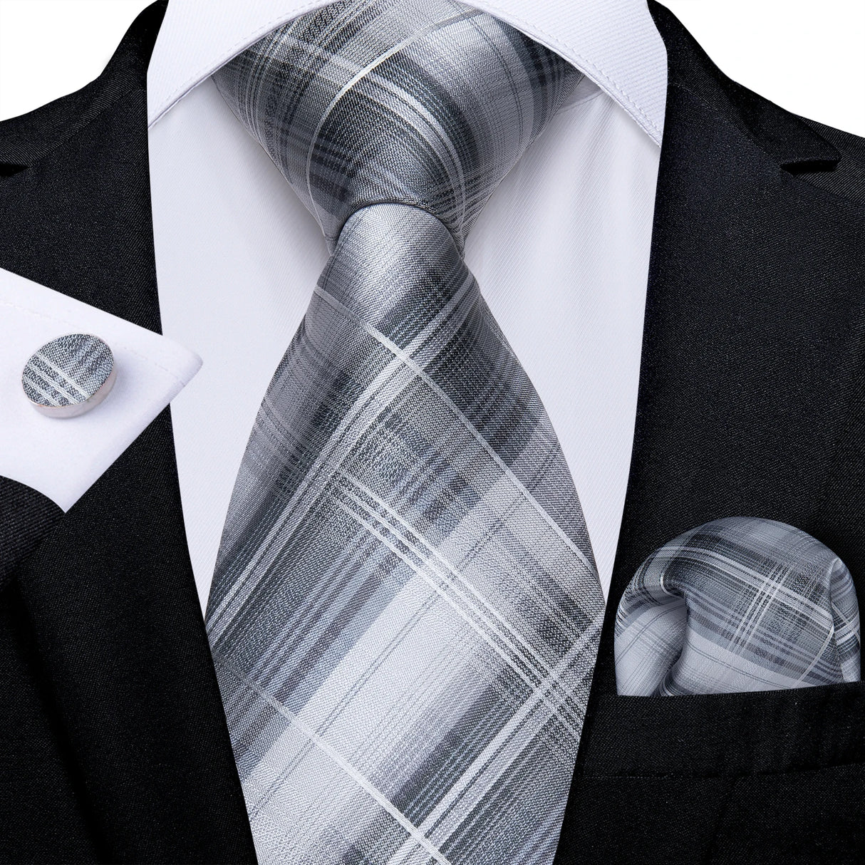 Gray white tie