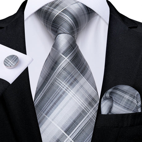 Gray white tie