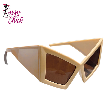 Hip-hop Oversized Cat Eye Sunglasses For Women Sassy Chick Logo