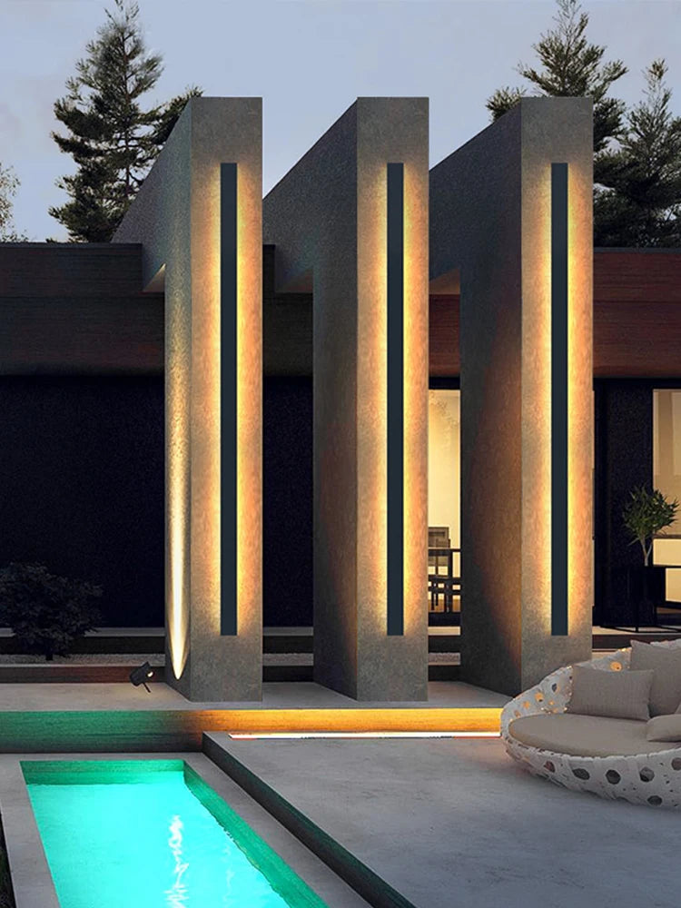 IP65 outdoor waterproof LED strip wall lamp installed on garden or stair wall