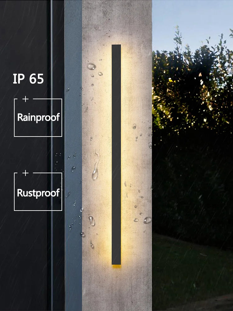 IP65 outdoor waterproof LED strip wall lamp installed on garden or stair wall