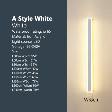 IP65 outdoor waterproof LED strip wall lamp installed on garden or stair wall