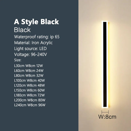 IP65 outdoor waterproof LED strip wall lamp installed on garden or stair wall