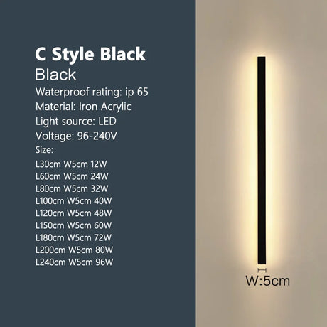 IP65 outdoor waterproof LED strip wall lamp installed on garden or stair wall
